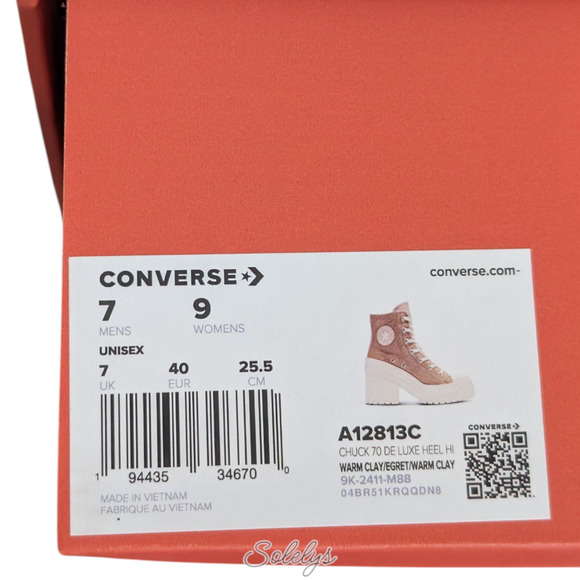 Converse Chuck 70 De Luxe Heel Genuine Calf Pony Hair Platform Sneaker 9 NEW - Picture 6 of 11